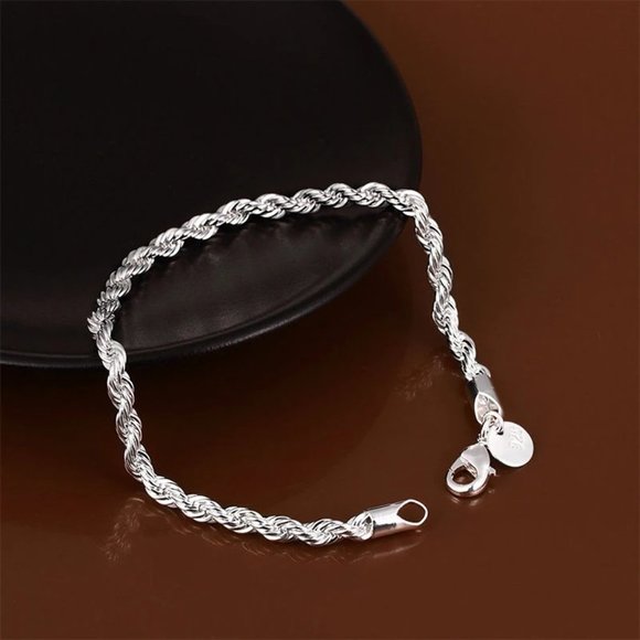 *NEW 925 Sterling Silver Braided Chain Bracelet - Picture 3 of 6